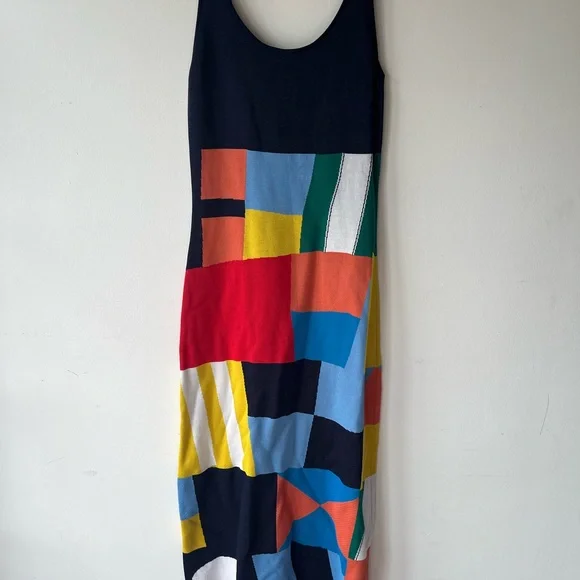 STAUD Colorblock Midi Dress - Multicolor - Picture 8 of 8